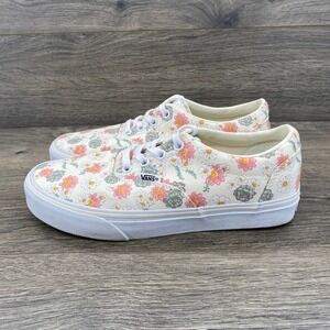 Vans Era Floral Print Sneakers Womens Size 7.5 White Pink Green Daisy Shoes